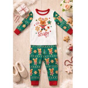 Disney NWT 6M-9M Infant 2-Piece Pajama Gingerbread Mickey Oh Snap! NEW